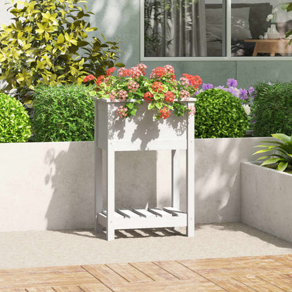Jardinera De Madera Maciza De Pino Blanco 54x34,5x81 Cm_1