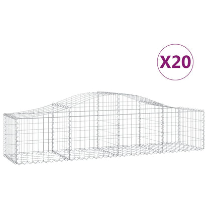 Cestas De Gaviones 20 Uds Forma De Arco Hierro 200x50x40/60 Cm_0