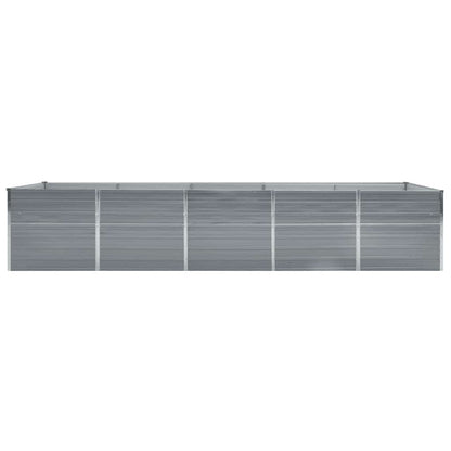 Arriate De Jardín De Acero Galvanizado Gris 400x80x77 Cm_2