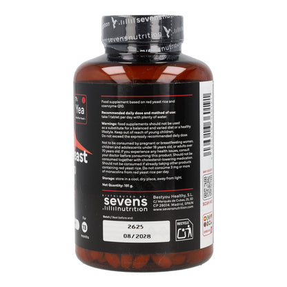 Levadura de Arroz Rojo con Monacolina K y CoQ10 Sevens Nutrition 400 cápsulas