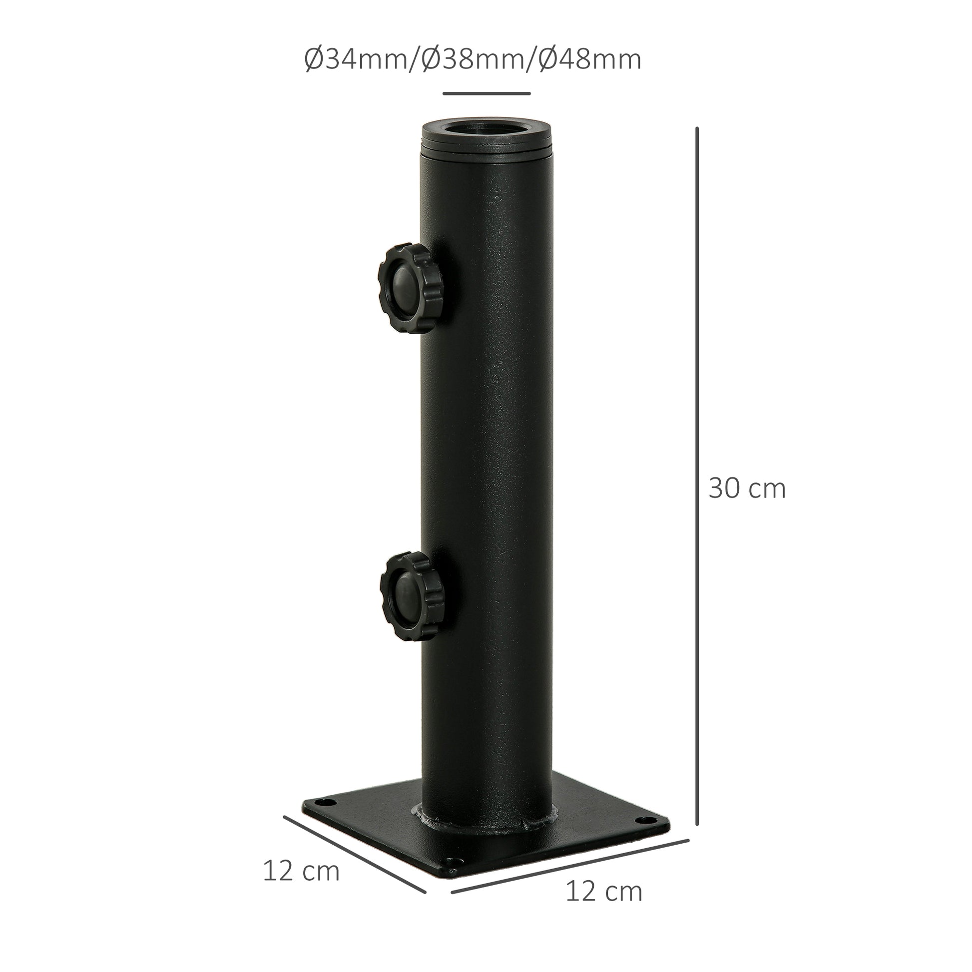 Outsunny Soporte Parasol 34/38/48 Mm Para Suelo Cemento Con 2 Botones De Bloqueo_2