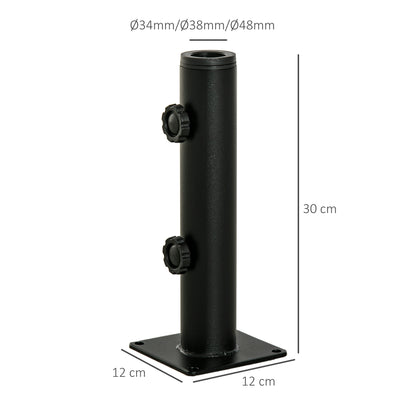 Outsunny Soporte Parasol 34/38/48 Mm Para Suelo Cemento Con 2 Botones De Bloqueo_2