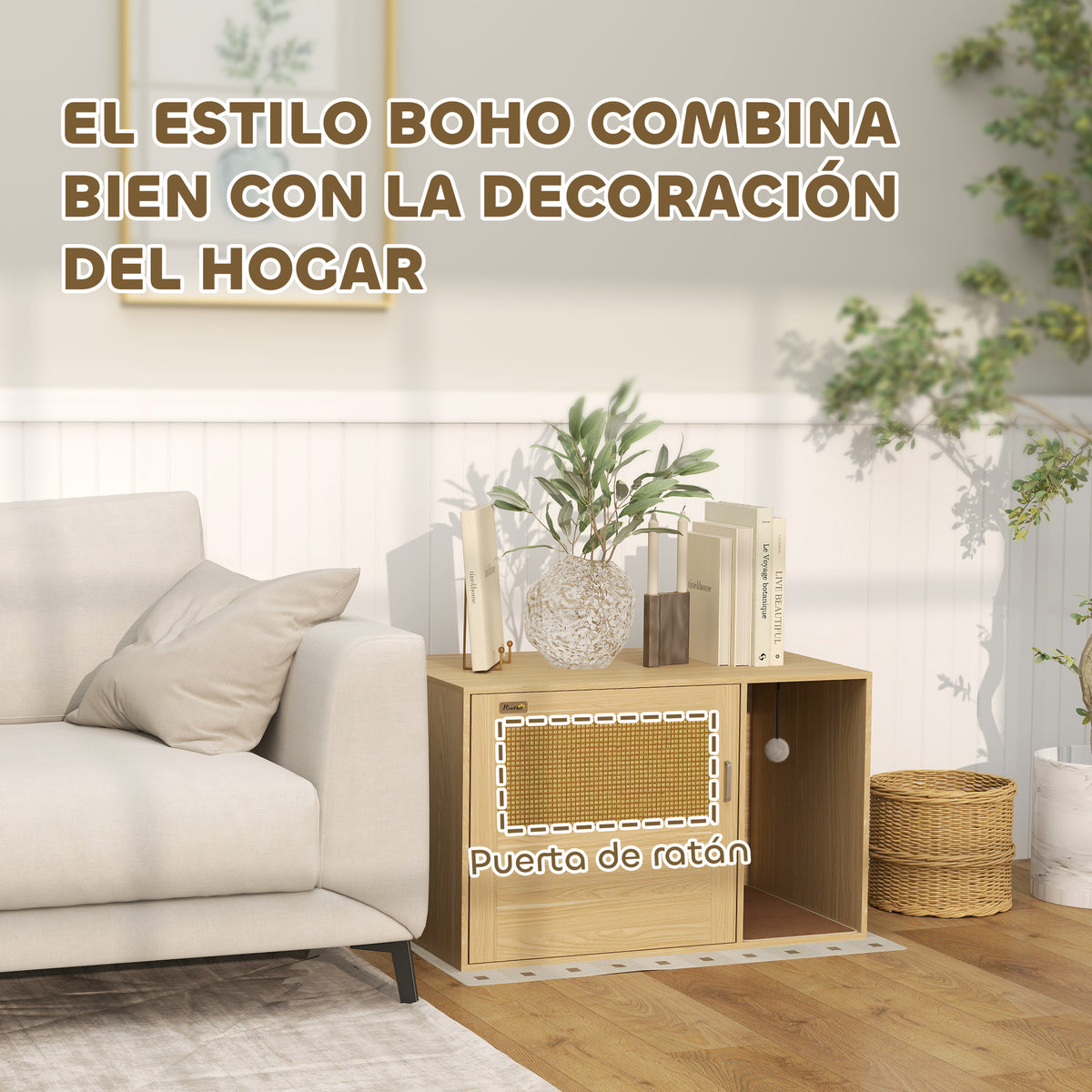Mueble Arenero Pawhut Aglomerado De Madera Roble 80x50x50 Cm D31-105v00ak_5