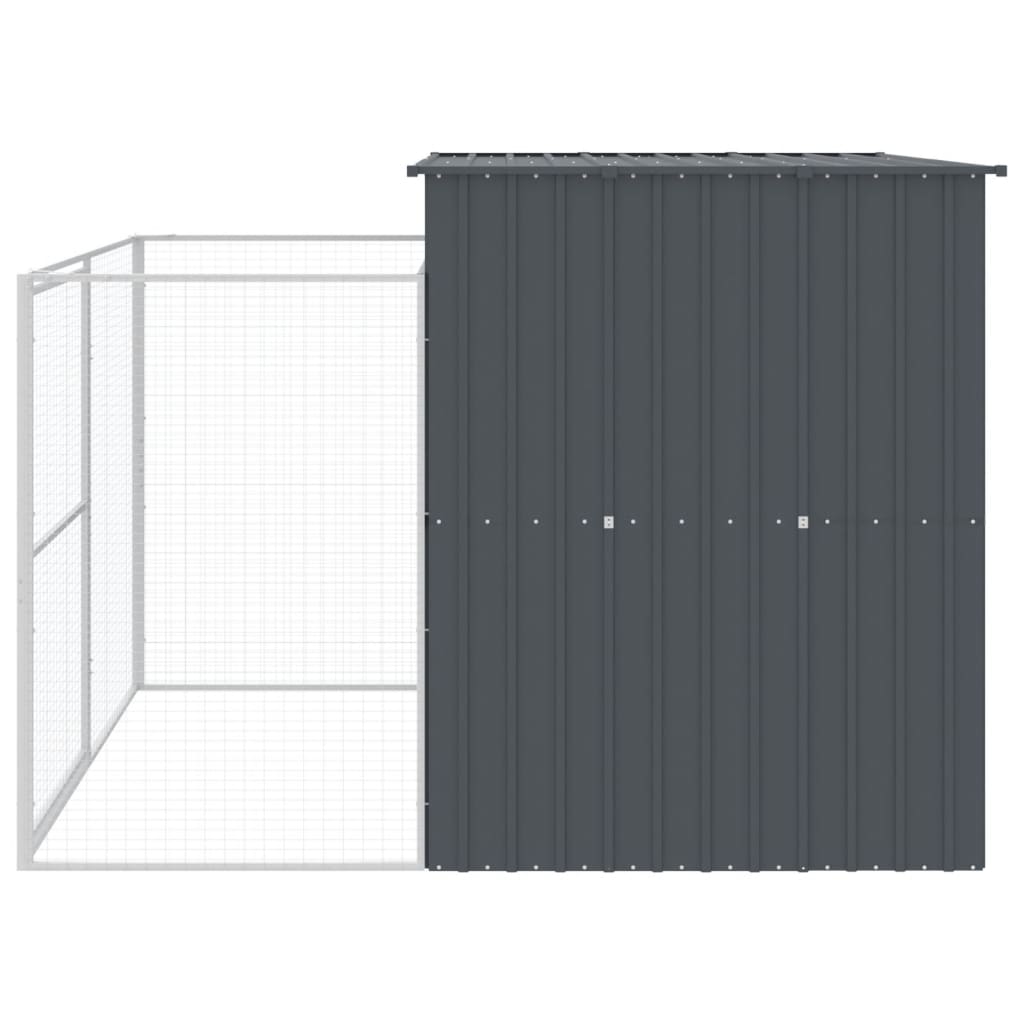 Caseta Perros Con Corral Acero Galvanizado Gris 214x253x181 Cm_4