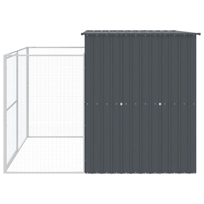 Caseta Perros Con Corral Acero Galvanizado Gris 214x253x181 Cm_4