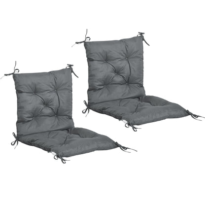 Outsunny Conjunto De 2 Cojines Para Silla Con Respaldo 50x98x8 Cm Gris Oscuro_0