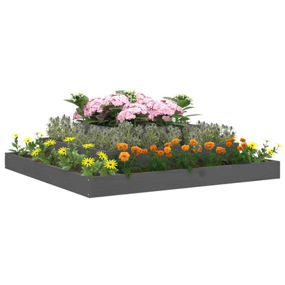 Jardinera De Madera Maciza De Pino Gris 110x110x27 Cm_2