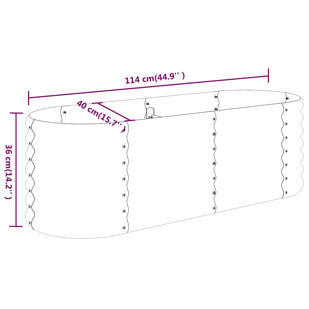 Jardinera Arriate Acero Galvanizado Gris 114x40x36 Cm_5