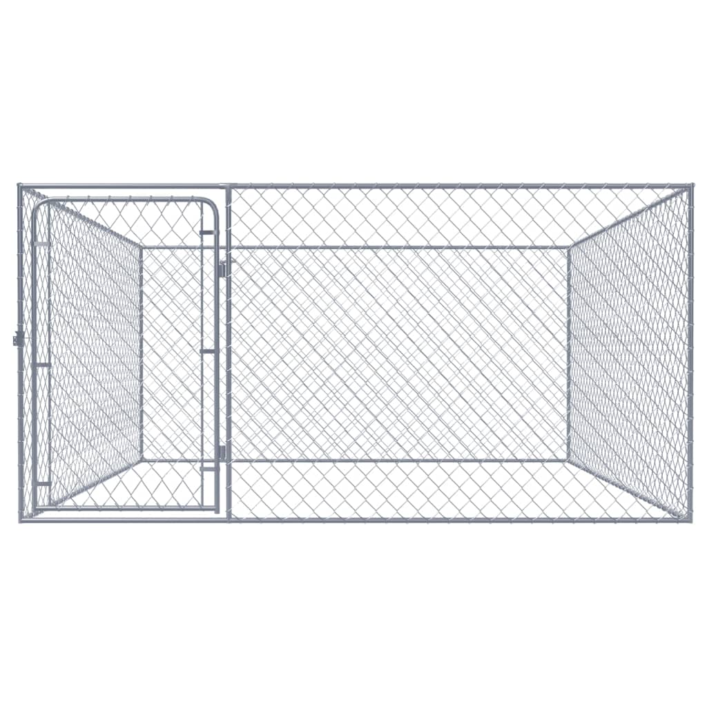 Perrera De Exterior De Acero Galvanizado 2x2x1 M_0