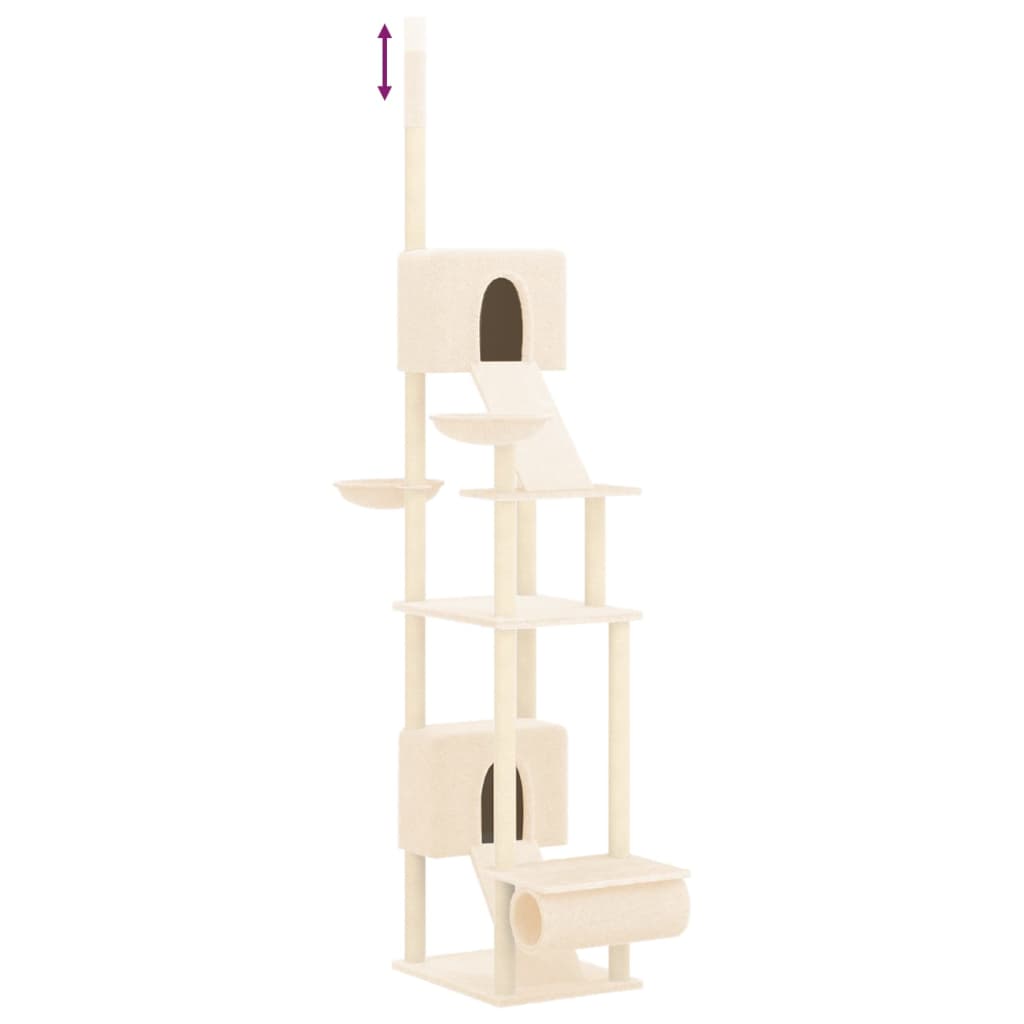 Árbol Rascador Para Gatos De Suelo A Techo Crema 277-303 Cm_5