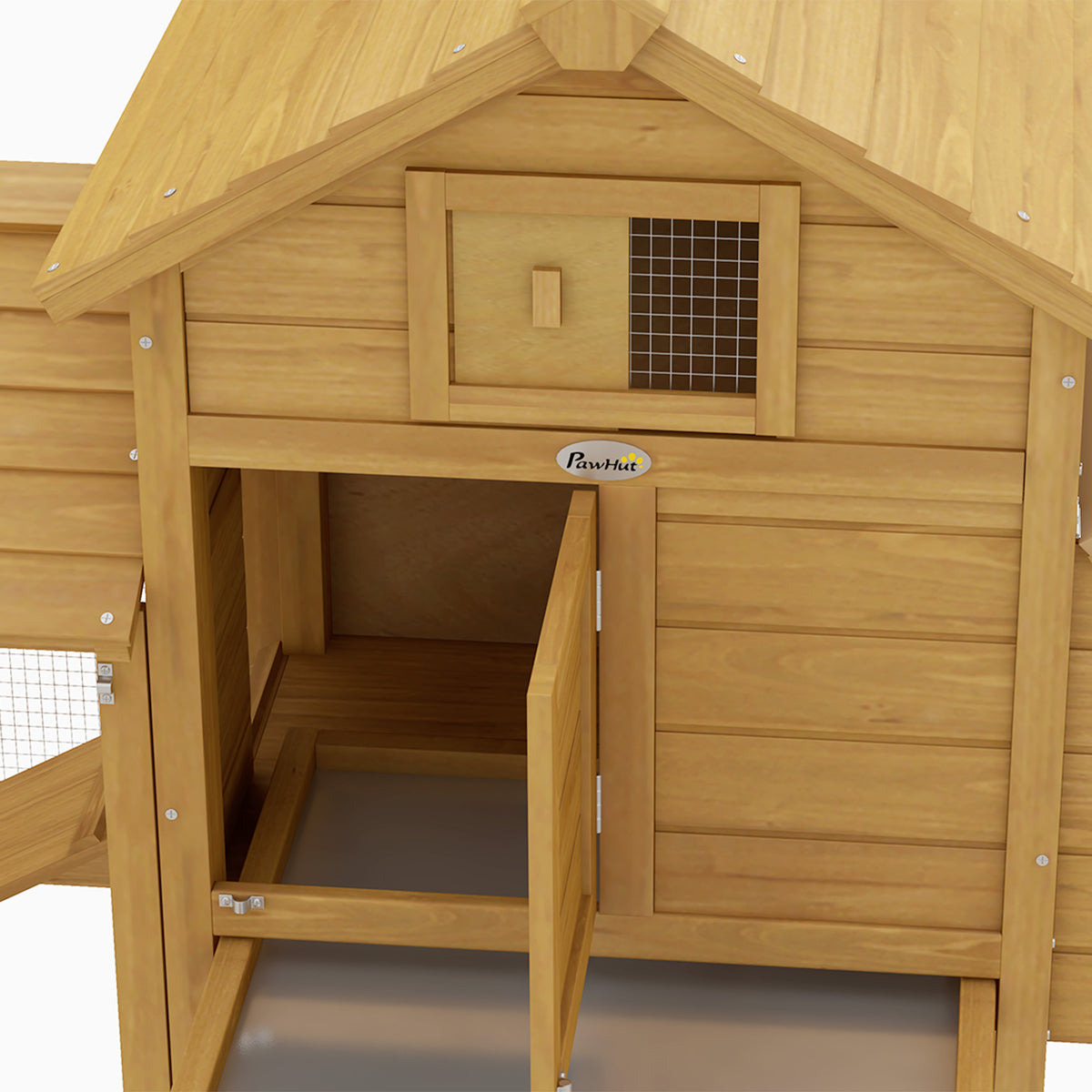 Pawhut Gallinero De Madera Para Exterior Corrales Alambre 151,5x54x87cm Natural_3