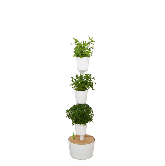 Huerto Vertical De Interior Citysens 4 Macetas Con Autorriego Y Semillas Aromáticas – Negro, Polipropileno Reciclado_0