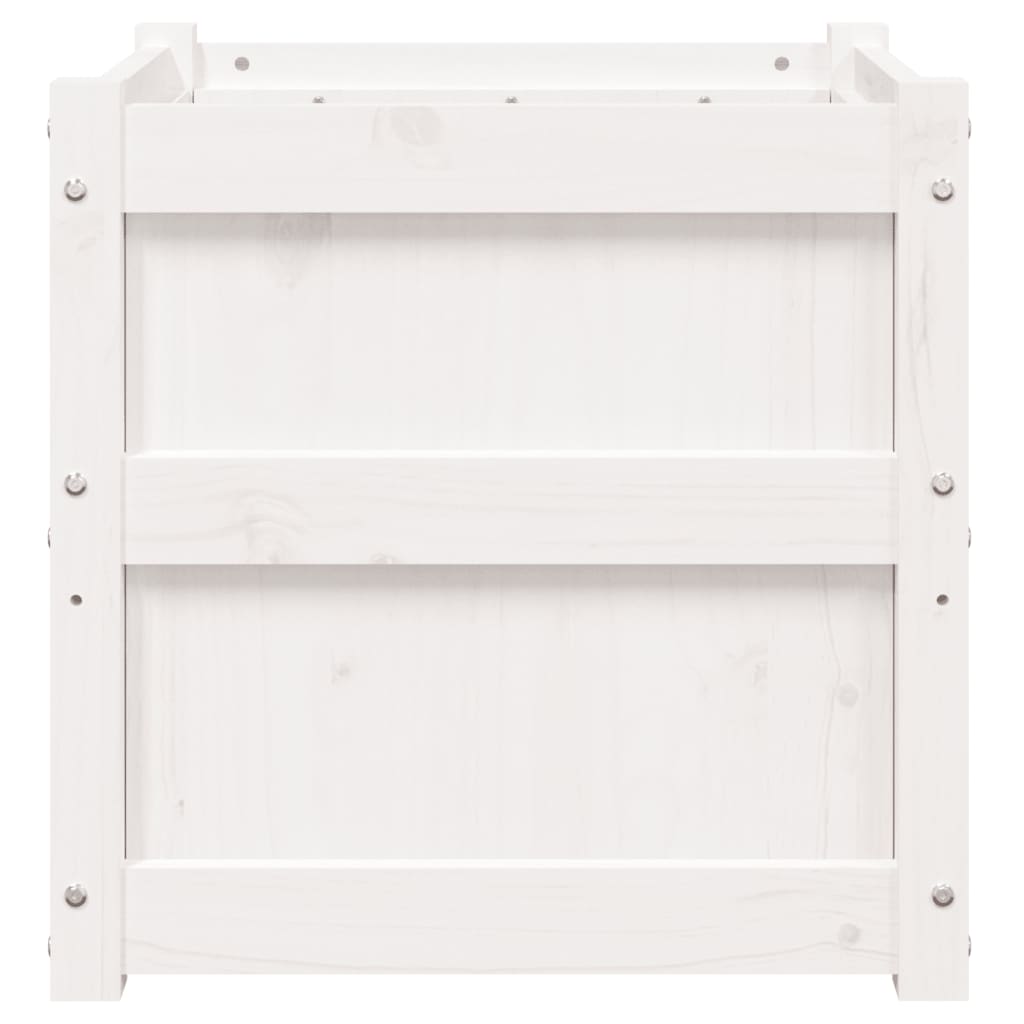 Jardinera Madera Maciza De Pino Blanco 50x50x50 Cm_5