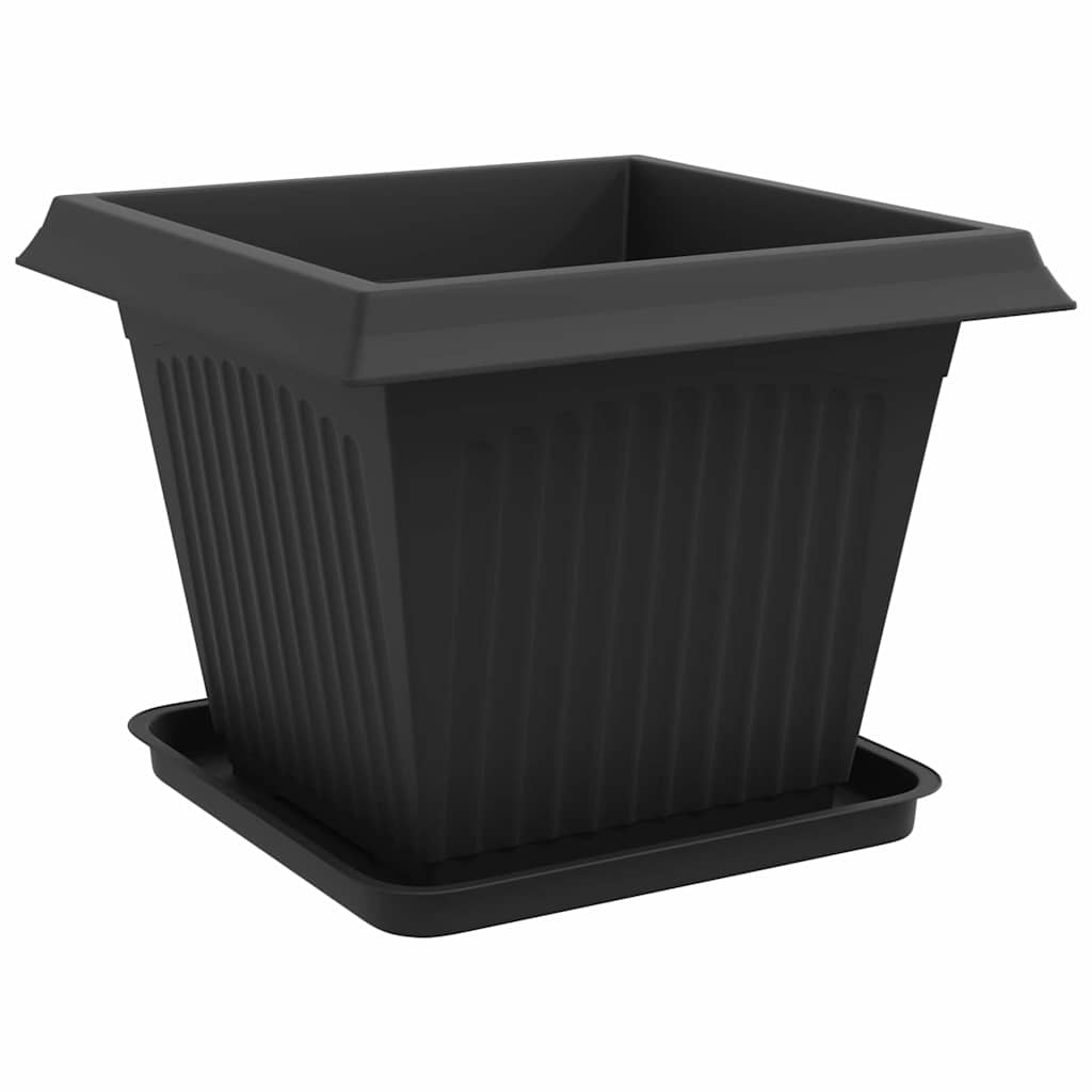 Macetas 24 Pcs Negro 43 X 43 X 33,5 Cm Plástico_4
