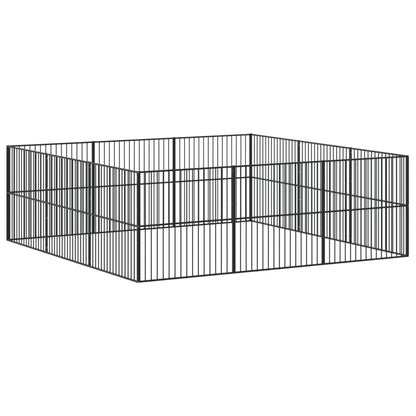 Corralito Para Perros Con 12 Paneles Acero Galvanizado Negro_5