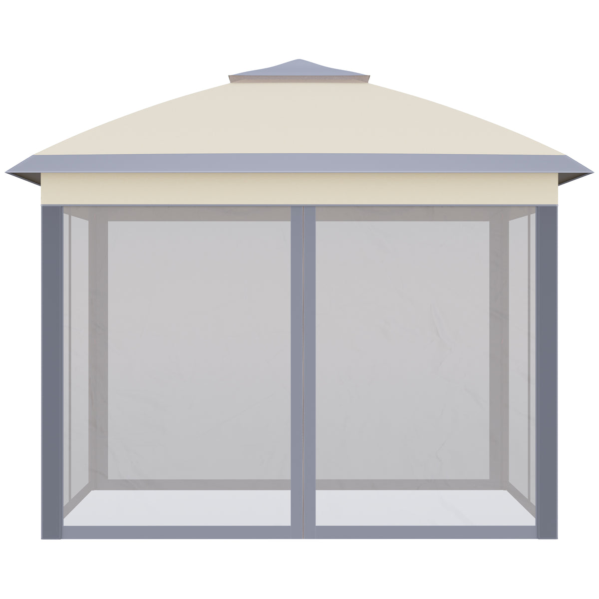 Outsunny Carpa Plegable 3,3x3,3 M Con Altura Ajustable Doble Techo Anti-uv Beige_3