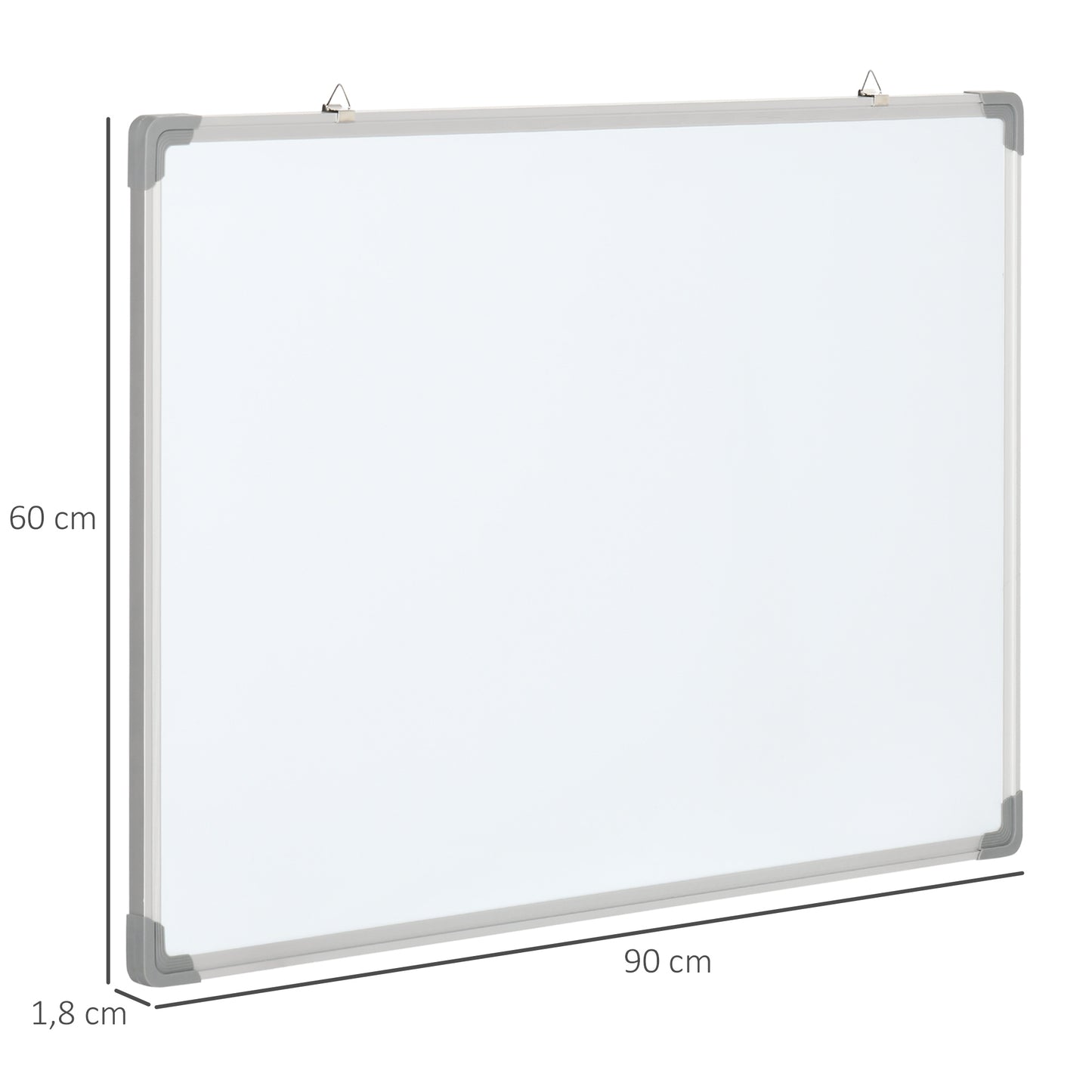 Homcom Pizarra Magnética Con Marco De Aleación Aluminio 90x60 Cm Borrado En Seco_2