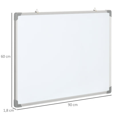 Homcom Pizarra Magnética Con Marco De Aleación Aluminio 90x60 Cm Borrado En Seco_2