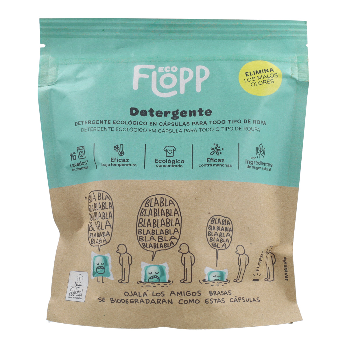 Detergente Ropa BIO Eco Pack Flopp 16 cápsulas