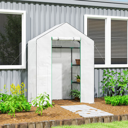Outsunny Invernadero De Exterior Con 6 Estantes Puerta Enrollable 143x74x190 Cm_1