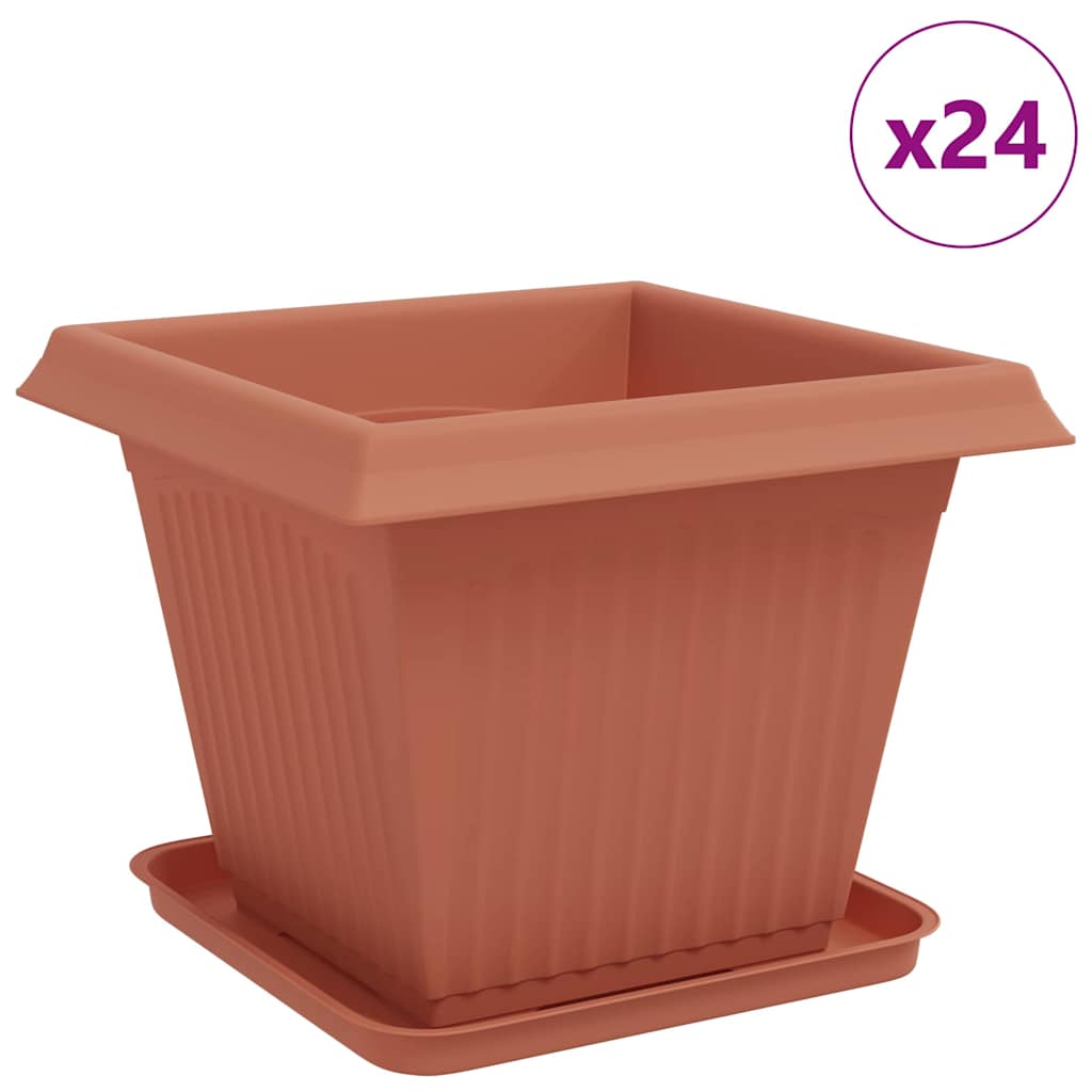 Macetas 24 Pcs Rojo Ladrillo 38 X 38 X 30 Cm Plástico_0