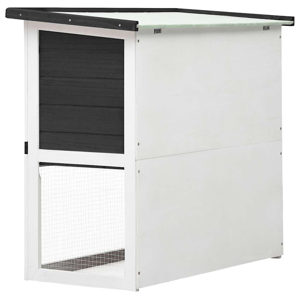 Jaula Conejera Con 1 Puerta Madera Gris_3