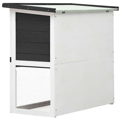 Jaula Conejera Con 1 Puerta Madera Gris_3