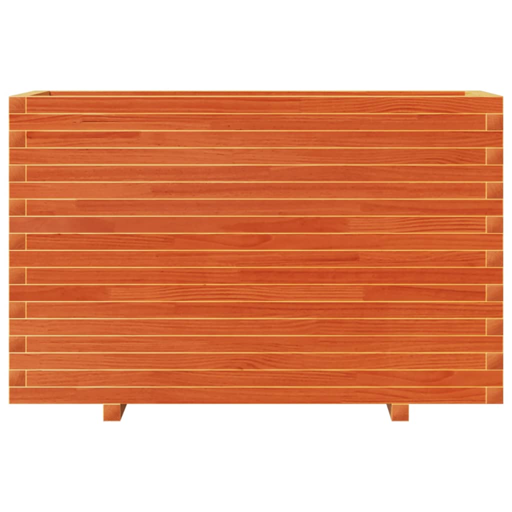 Jardinera Madera Maciza De Pino Marrón Cera 110x40x72 Cm_4