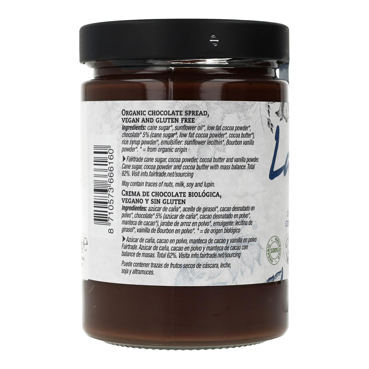 Crema Chocolate Vegana Sin Gluten La Vida Vegan 600 g