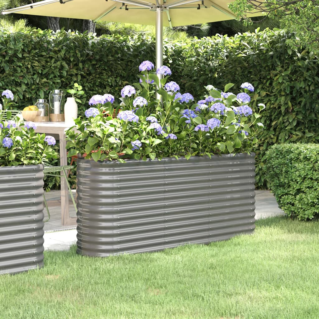 Jardinera Arriate Acero Galvanizado Gris 152x40x68 Cm_1