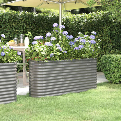 Jardinera Arriate Acero Galvanizado Gris 152x40x68 Cm_1