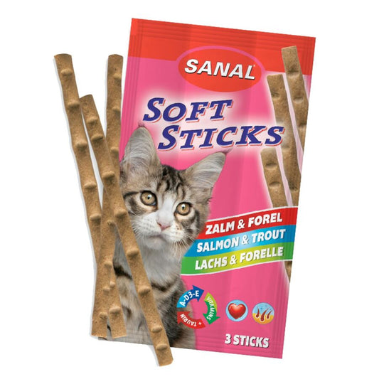 35 U Sanal Premio En Sticks Para Gato De Salmon Y Trucha 3u_0