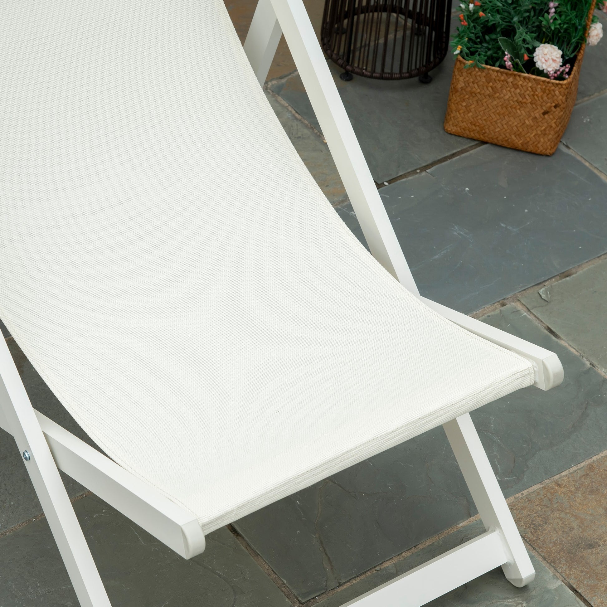 Outsunny Conjunto De 2 Tumbonas Plegables De Aluminio 60x100x85 Cm Blanco_3