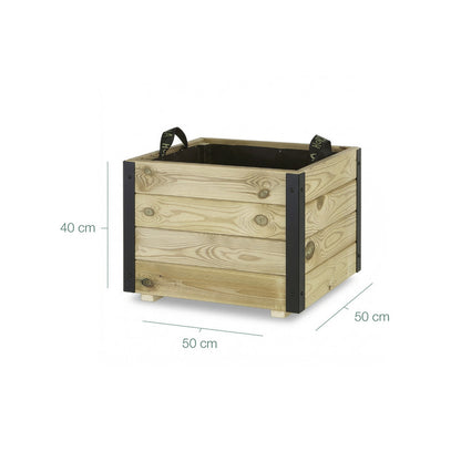 Jardinera Exterior De Madera Con Refuerzo De Aluminio Pun Al Hortalia 50x50x40 Cm_2