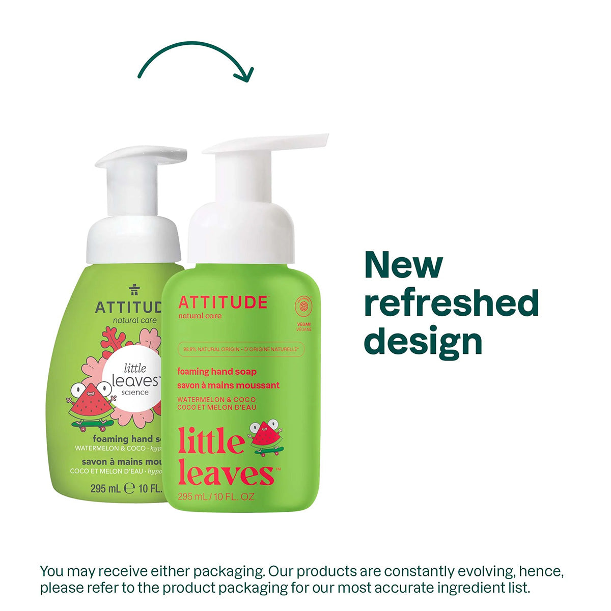 Super Leaves Kids Jabón de manos espumoso para niños Sandía y coco Attitude 295 ml