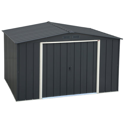Duramax - Caseta Cobertizo Jardín - Eco Gandia 10x8 - Metal - Gris Antracita_1