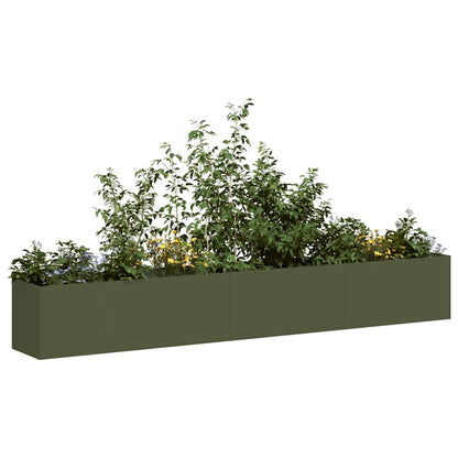 Jardinera De Acero Laminado En Frío Verde Oliva 280x40x40 Cm_1