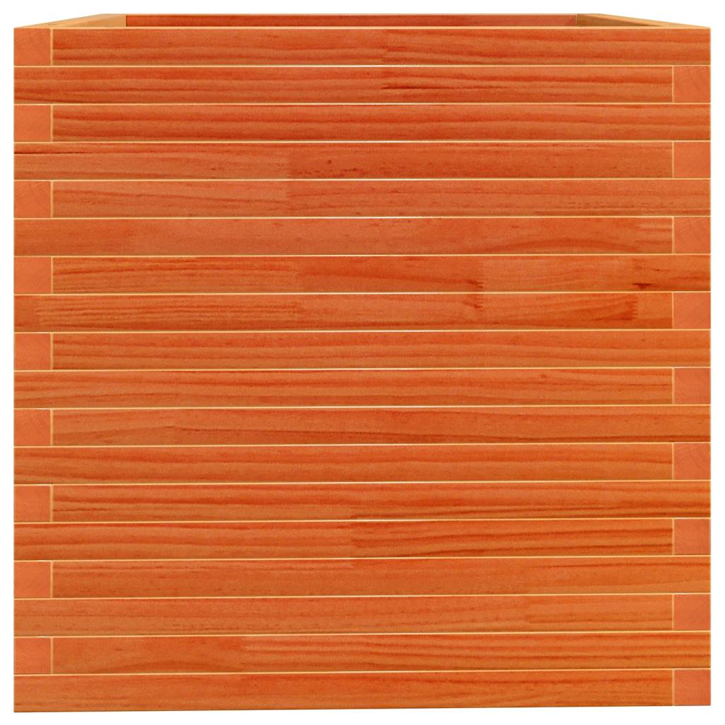 Jardinera Madera Maciza De Pino Marrón Cera 70x70x72,5 Cm_5