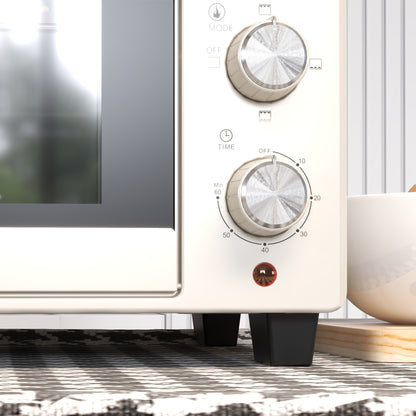 Homcom Horno Eléctrico De Sobremesa De 21l 1400w Con Temporizador Crema_3