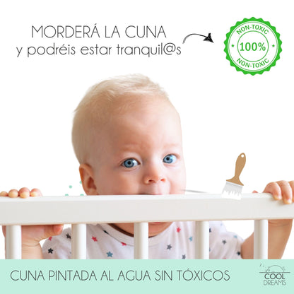 Cuna De Bebé Laponia Estilo Nórdico Natural 120x60 Cm Madera De Haya Con Colchón Morfeo Y Funda Impermeable_4