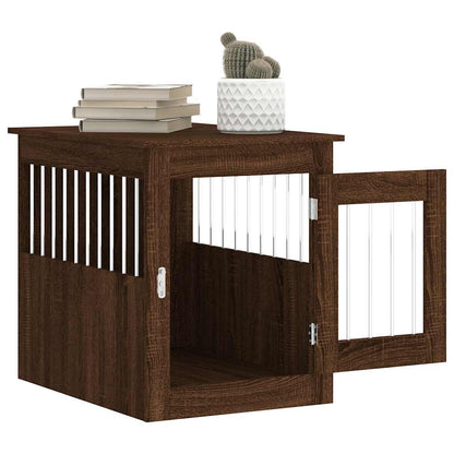 Jaula Para Perros Madera De Ingeniería Roble Marrón 55x75x65 Cm_4
