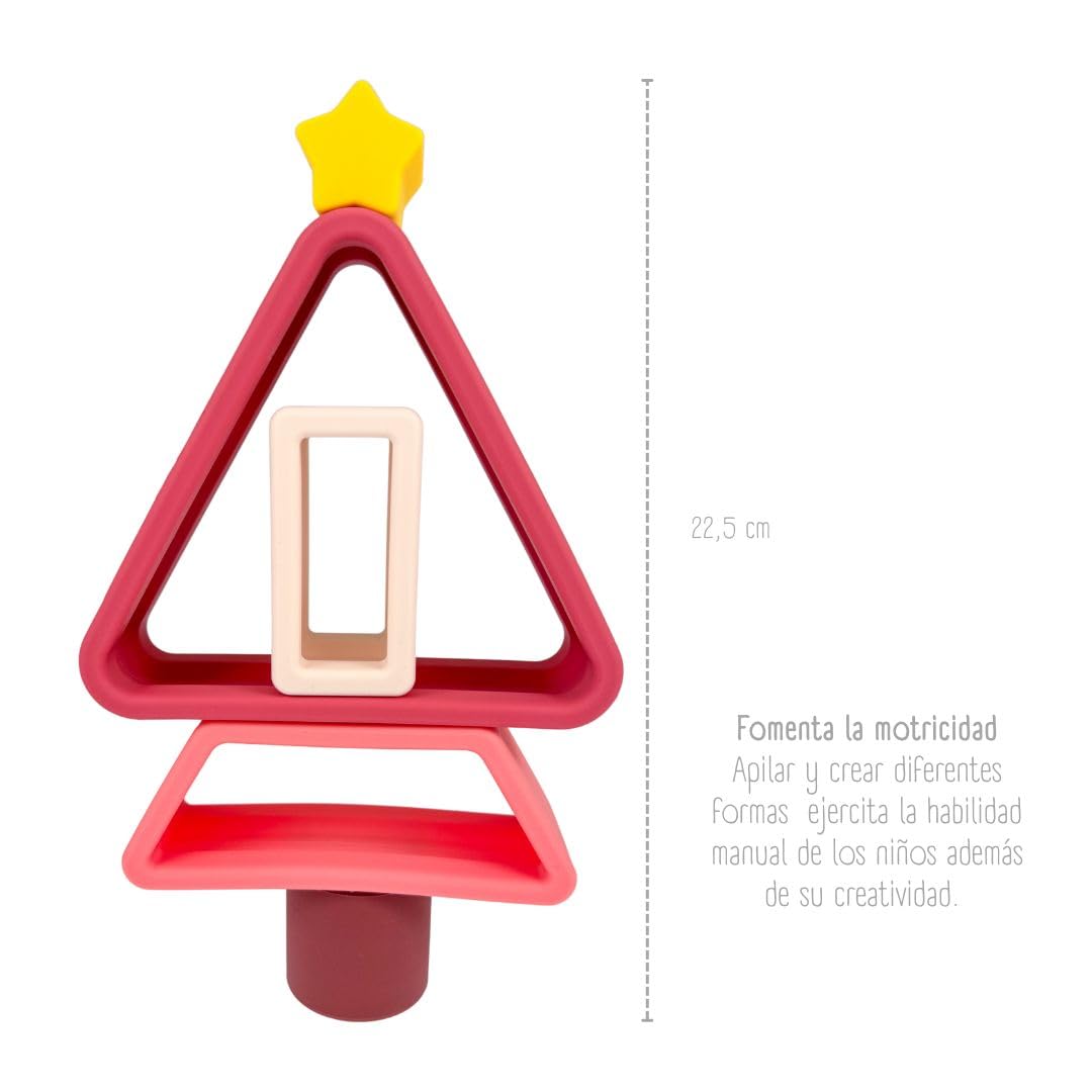 Juguete Geométrico Apilable Para Bebé De Silicona Orgánica Multifunción Althea Living Multicolor_4