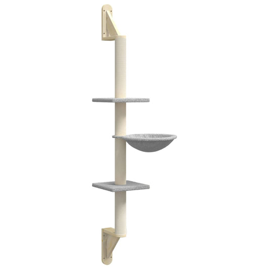 Árbol Rascador Para Gatos De Pared Gris Claro 142,5 Cm_0