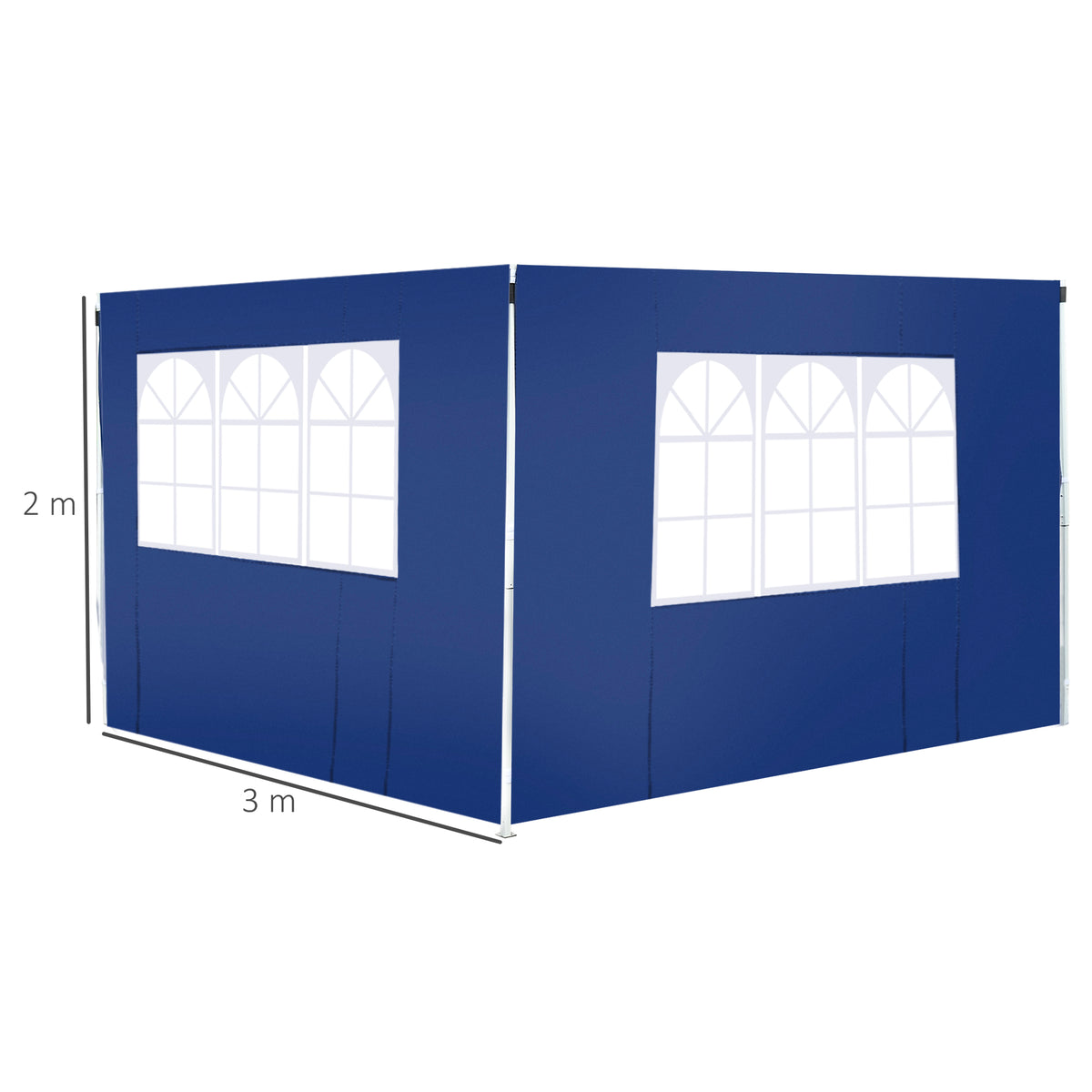 2 Paredes Parte Laterales Outsunny Azul 300x200 Cm_2