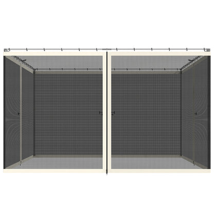 4 Paneles Laterales De Mosquitera Para Carpa Outsunny Negro 335x207cm_0