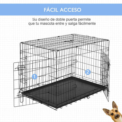 Jaula para perro 122x77x82cm - Negro PawHut