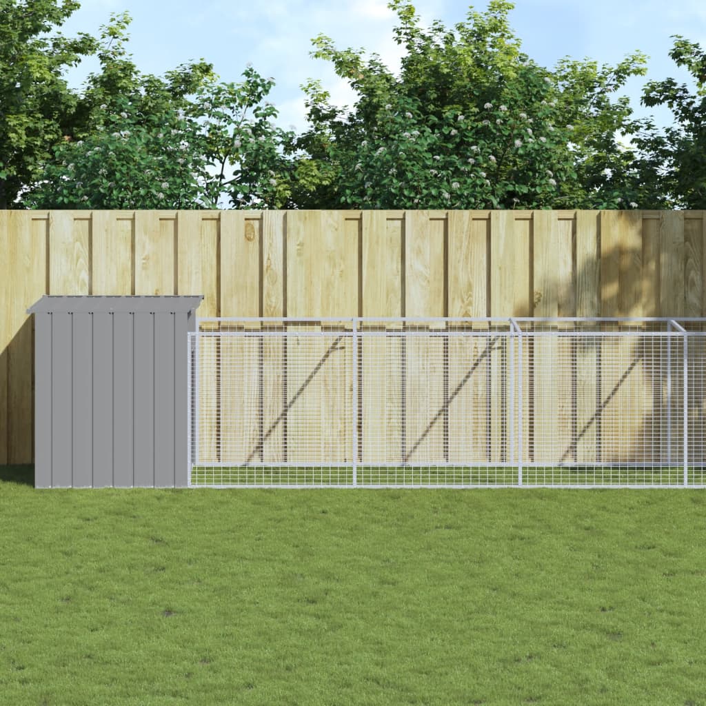 Caseta Perro Corral Acero Galvanizado Gris Claro 110x1017x110cm_1