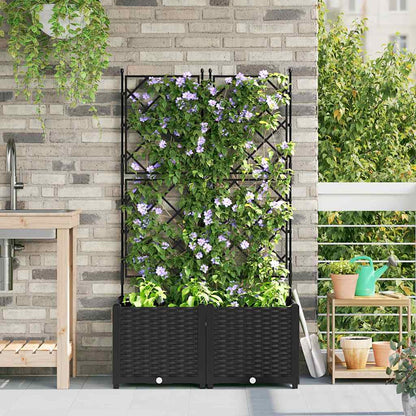 Macetero De Jardín 2 Uds. Negro 80 X 40 X 143 Cm Pp_1