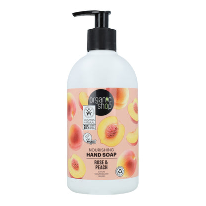 Jabón de Manos Nutritivo Melocotón Rosa Organic Shop 500 ml