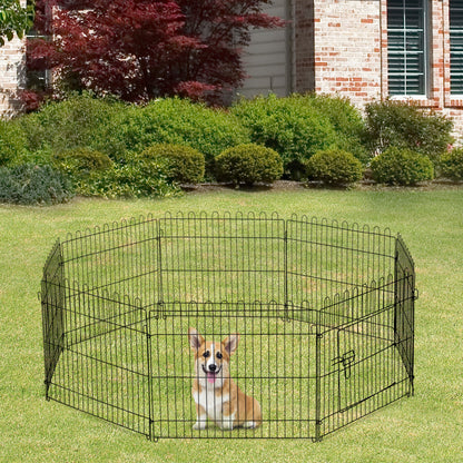 Pawhut Parque Perros Plegable Cerca Entrenamiento Mascotas 8 Vallas 71x61cm_1